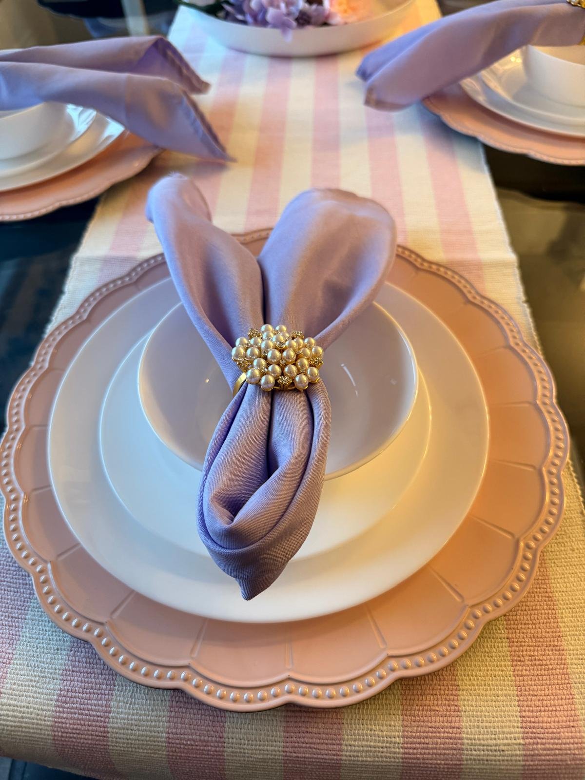 Elegant lavender napkin table setting