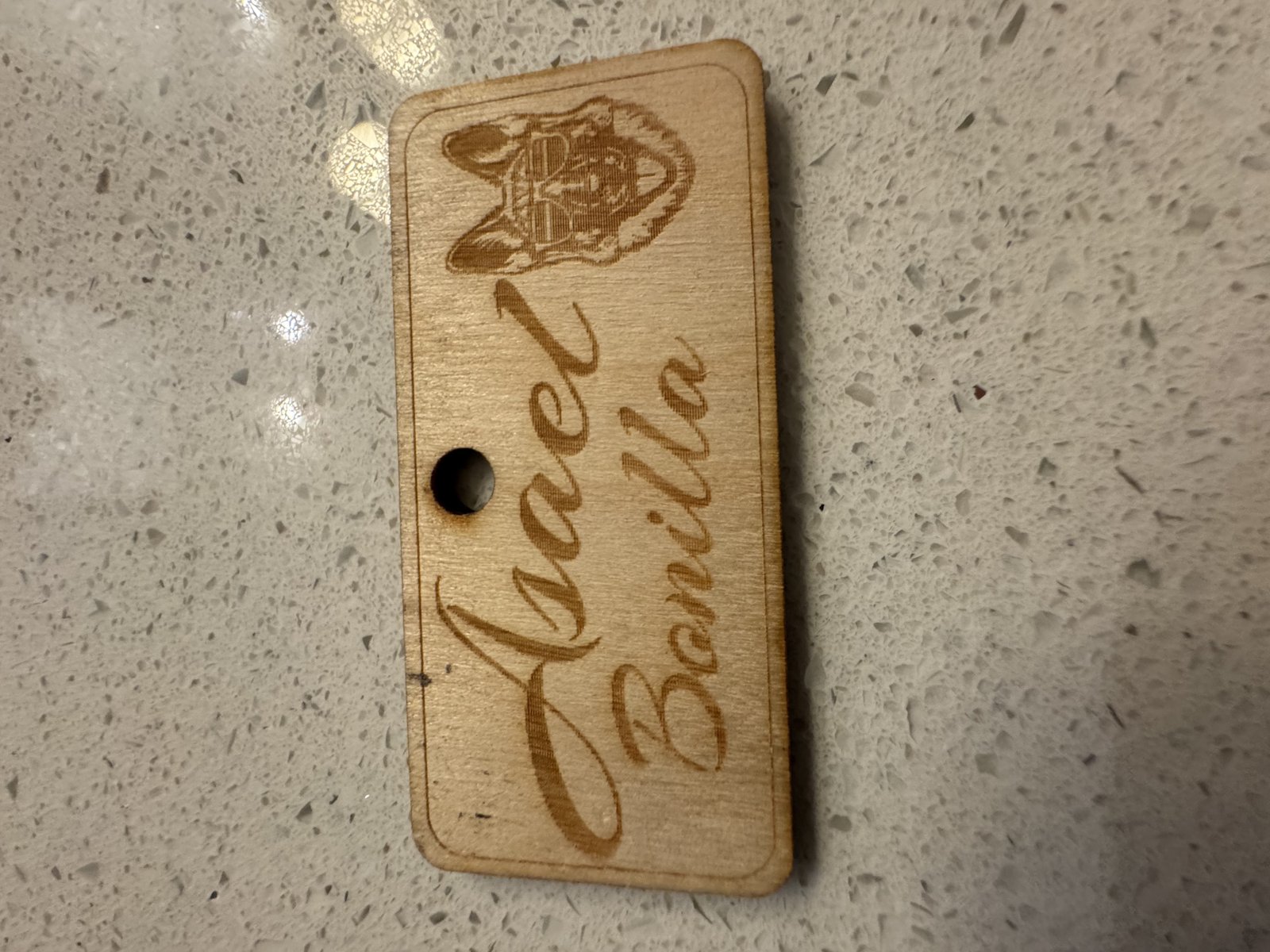 Laser engraved keepsake